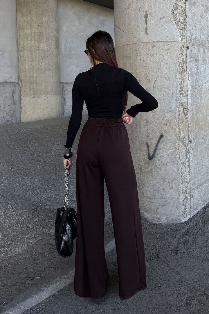Brown Pile Detailed Spanish Ultra Soft Fabric Trousers BCDF-25P0002 - Joué-lés-Tours