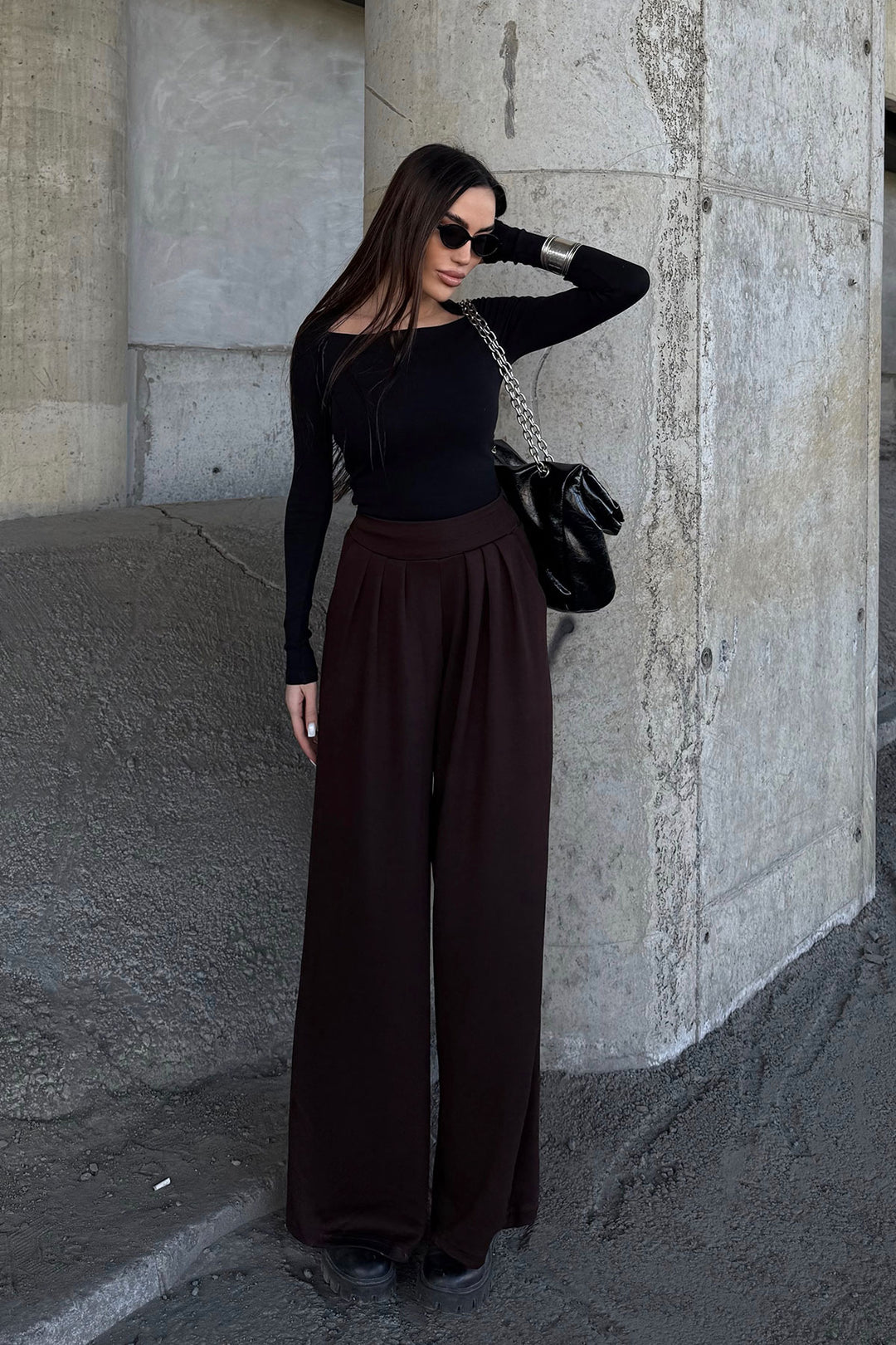 Brown Pile Detailed Spanish Ultra Soft Fabric Trousers BCDF-25P0002 - Joué-lés-Tours