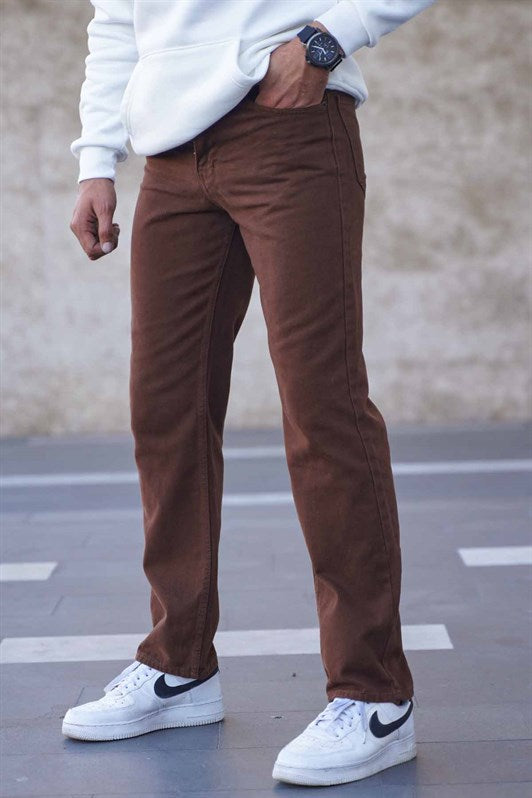 MDX Brown Straight Fit Men's Jeans Pants 6312 - Richmond