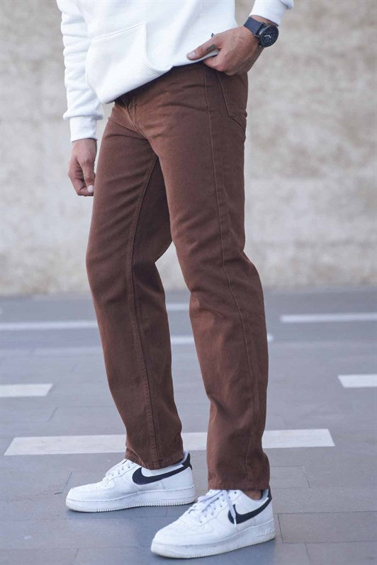 MDX Brown Straight Fit Men's Jeans Pants 6312 - Richmond