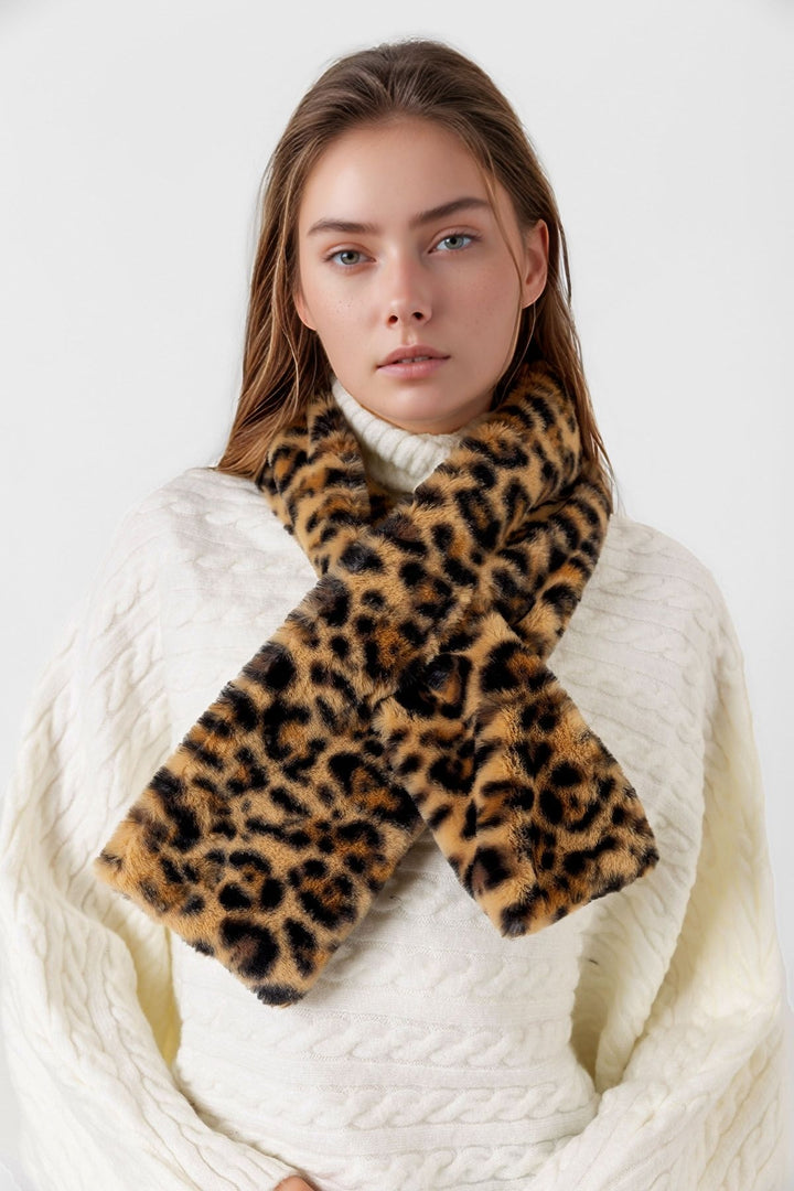 Brown Faux Fur Lined Infinity Scarf BCNSV-25WT1010 - Mission
