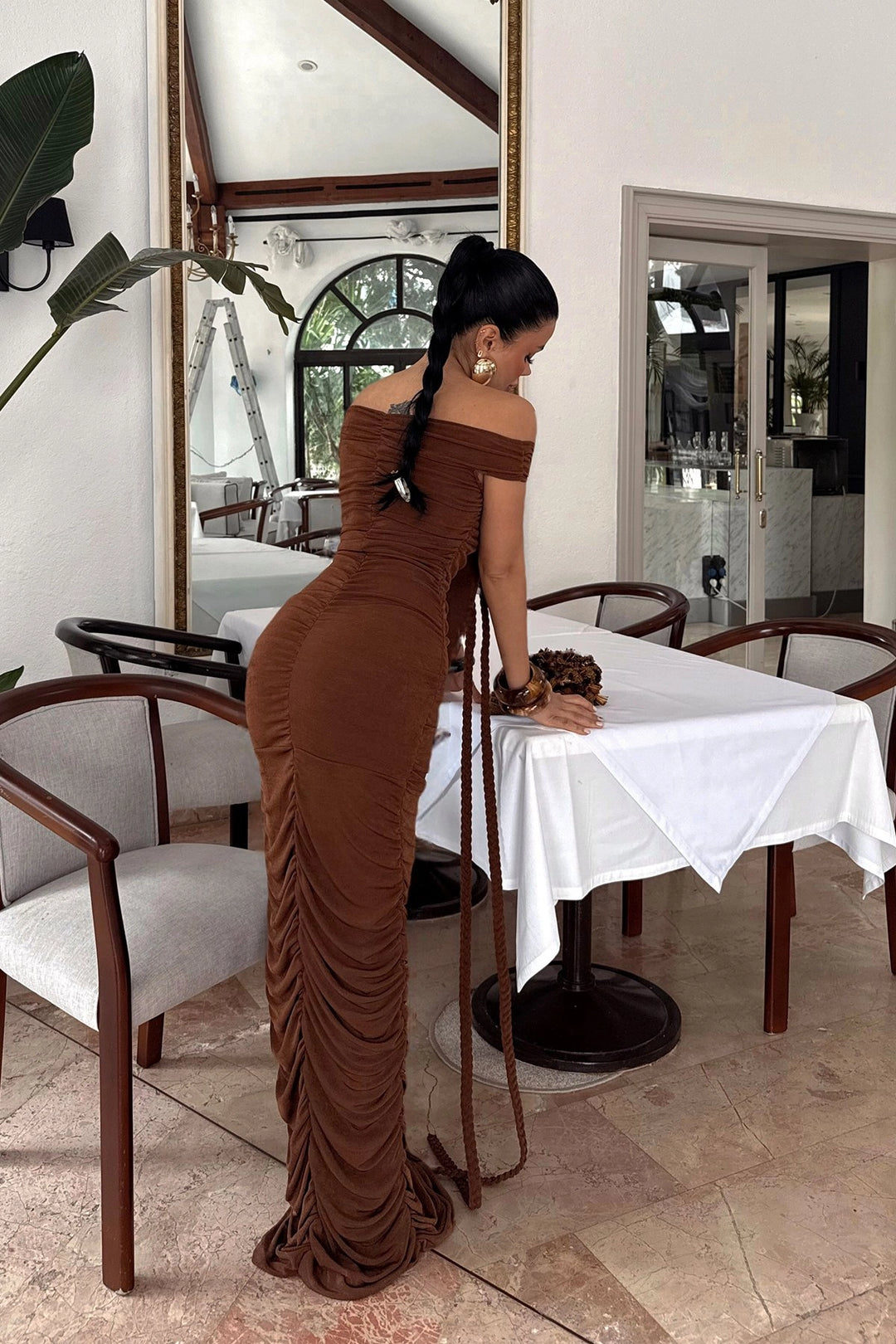 EYY Women Brown Naselinta Dress - Apple Valley