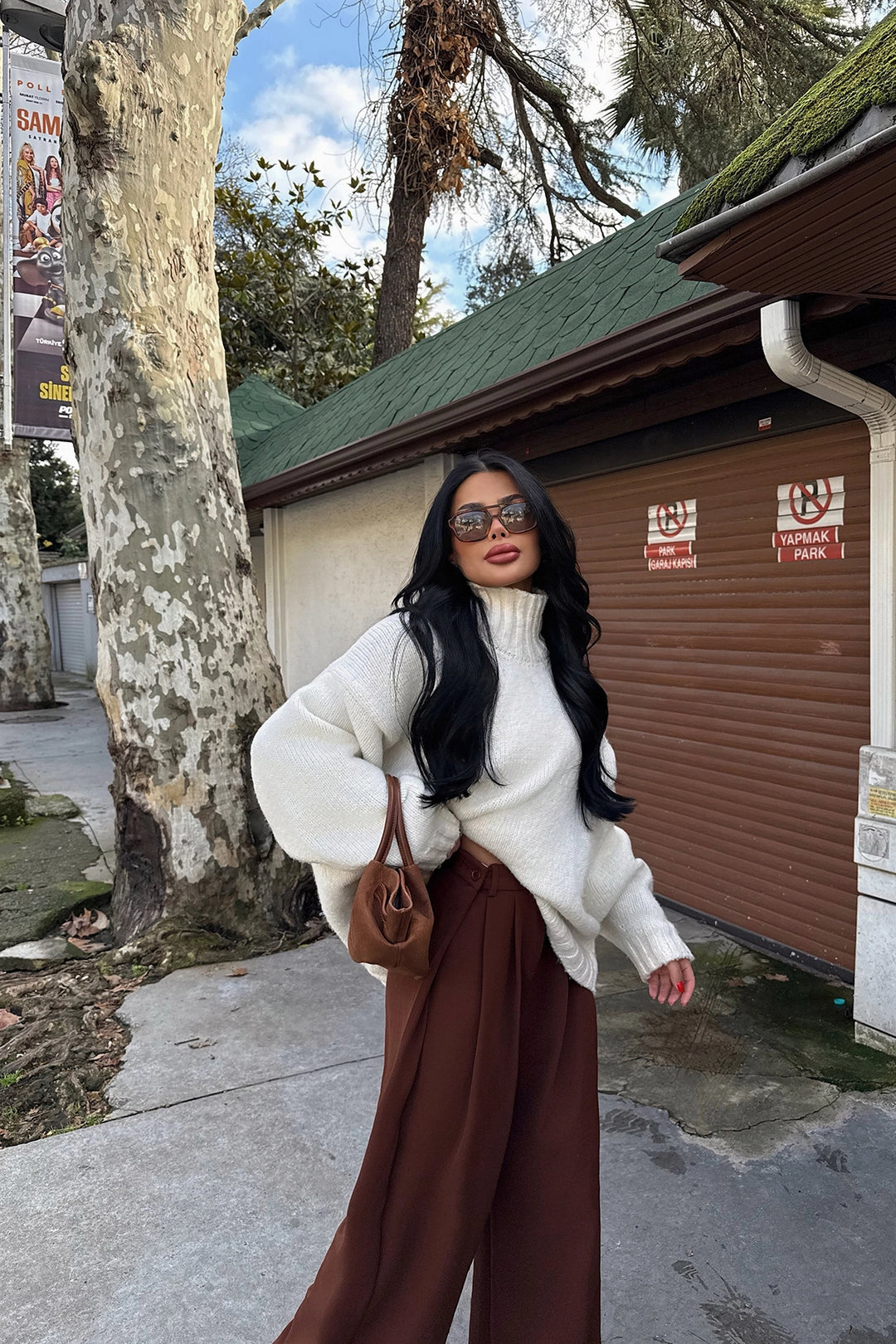 EYY Women Brown High Waisted Pants - Woodbridge