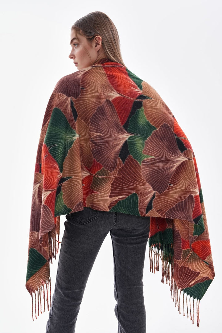Brown Patterned Colorful Scarf BCNSV-25WT1022 - Santander
