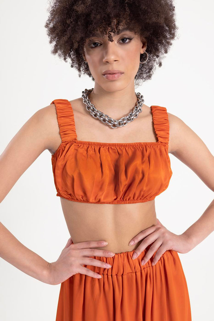 BSL Women Wide strap shirred bustier - Kozáni