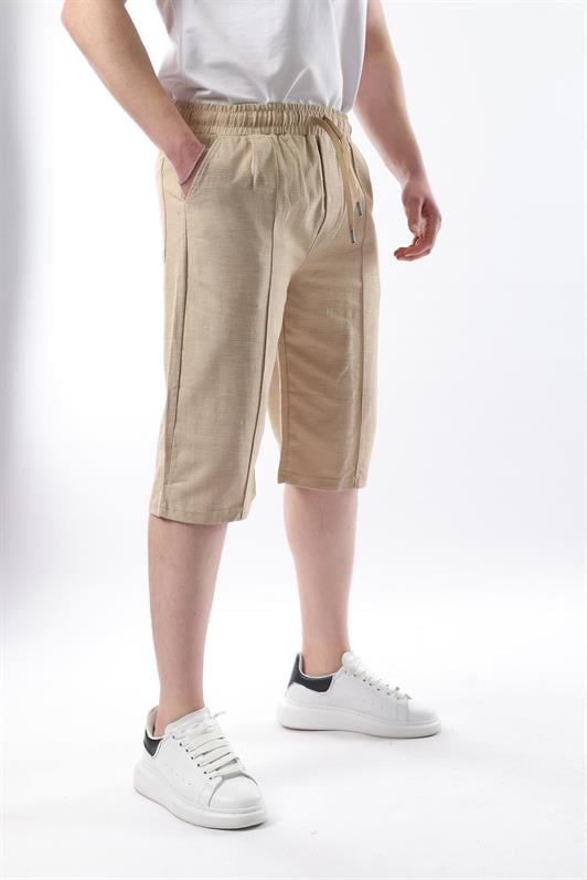 MDX Beige Men's Linen Capri Shorts 6538 - Enschede