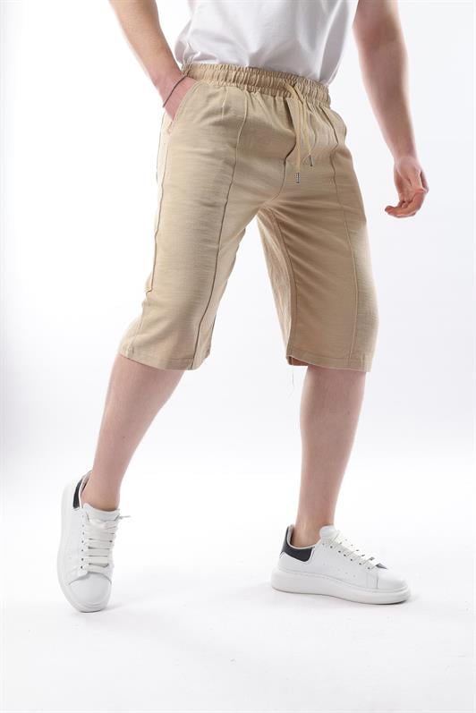 MDX Beige Men's Linen Capri Shorts 6538 - Enschede