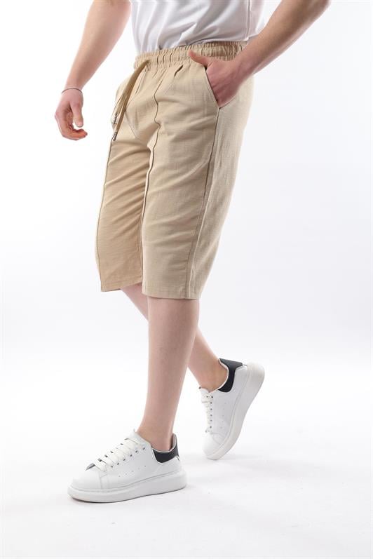 MDX Beige Men's Linen Capri Shorts 6538 - Enschede