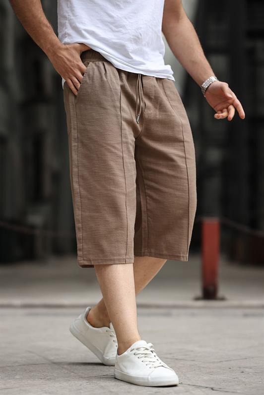 MDX Brown Men's Linen Capri Shorts 6538 - Grove City