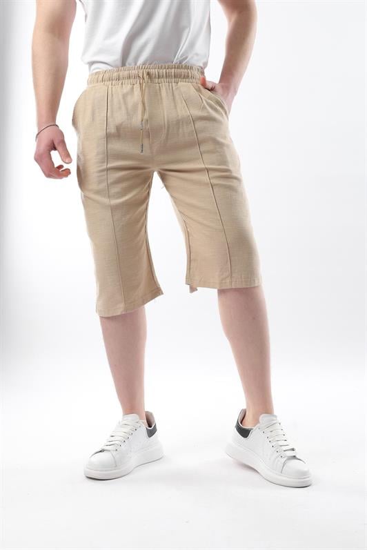 MDX Beige Men's Linen Capri Shorts 6538 - Enschede