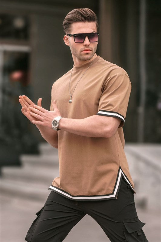MDX Cappuccino Bicycle Neck Striped T-shirt 6097 - Grande Prairie