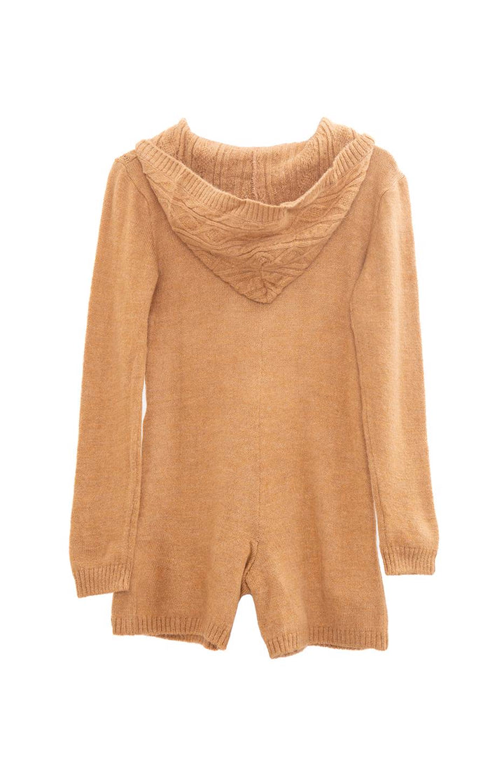BSL Women Hooded Knit Mini Romper - Argyroúpoli