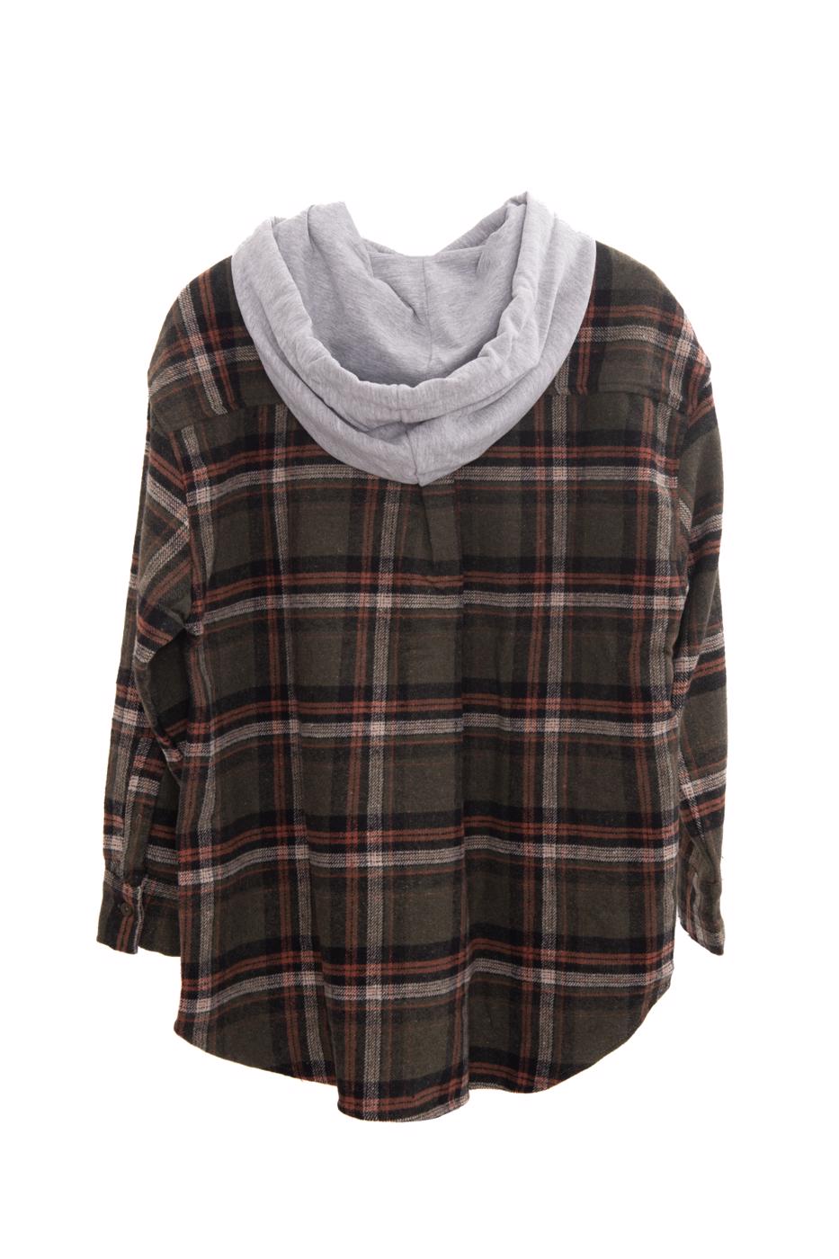 BSL Women Plaid hooded shirt jacket - Freising