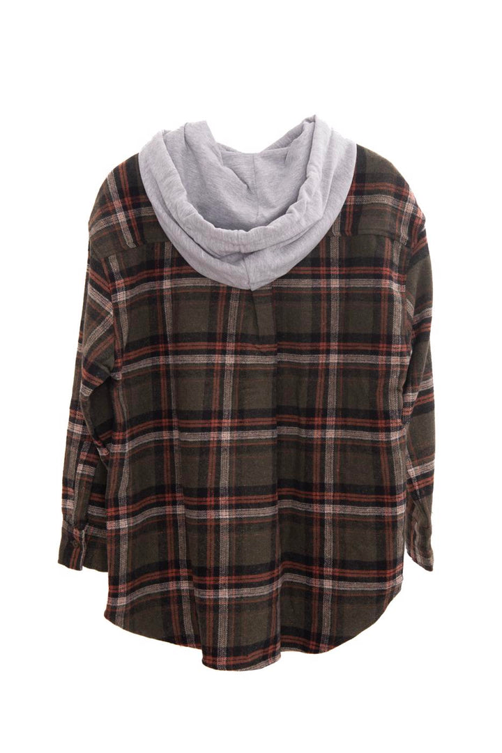 BSL Women Plaid hooded shirt jacket - Freising