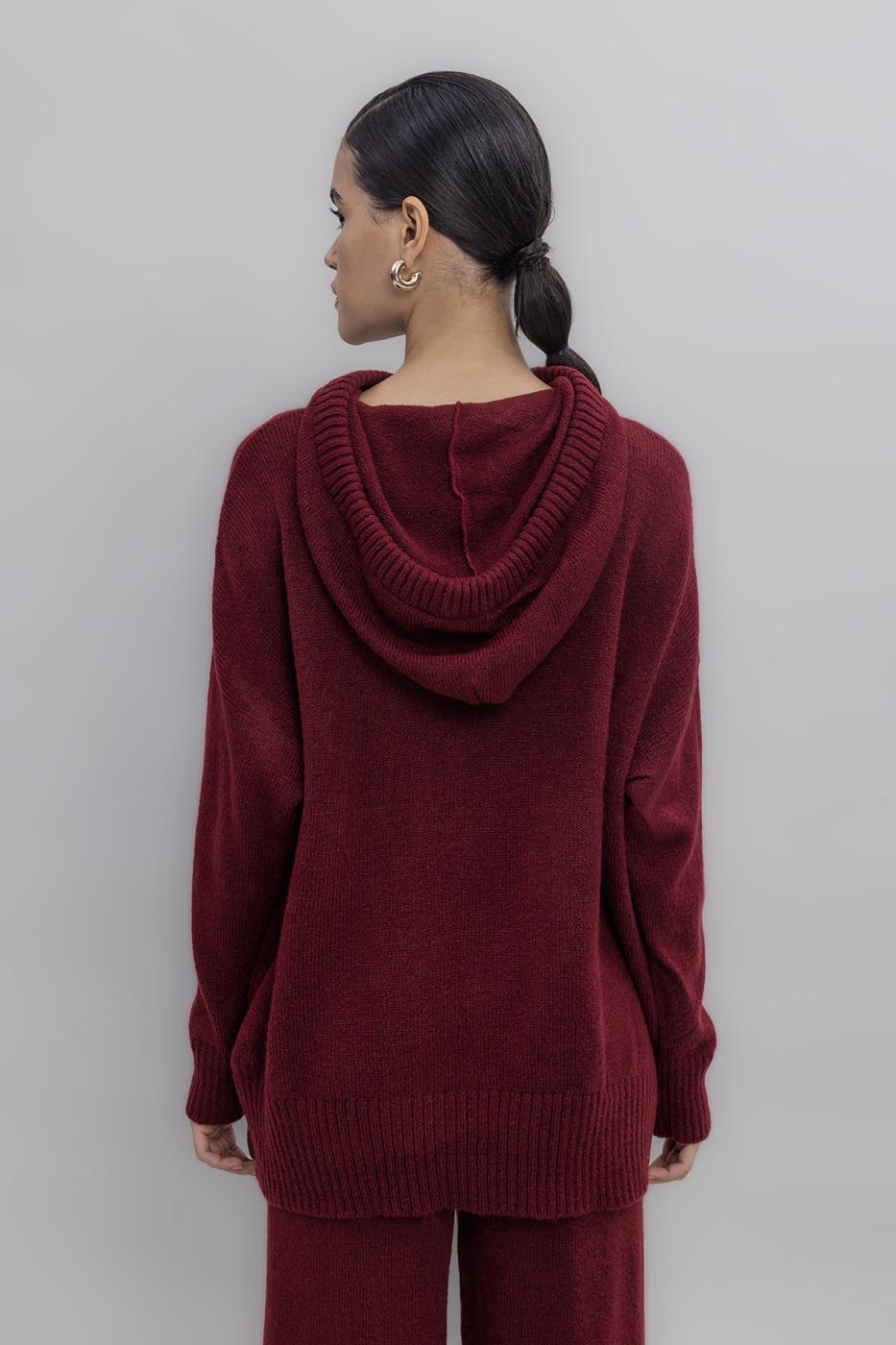 BSL Women Hooded Long Knit Pullover - Chapel Hill