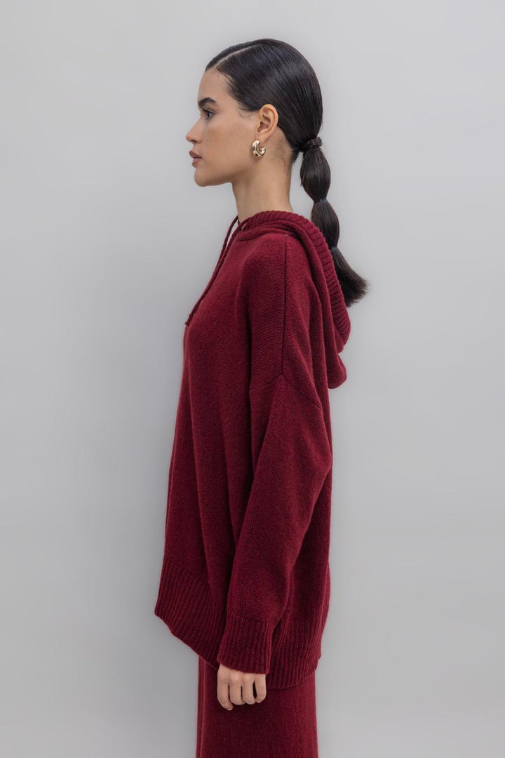 BSL Women Hooded Long Knit Pullover - Chapel Hill