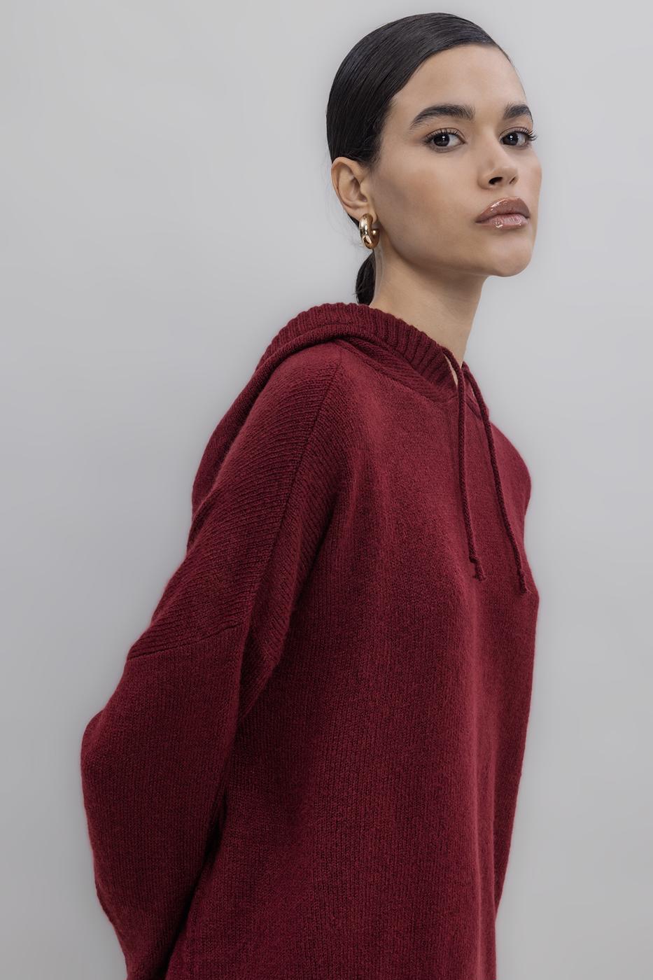 BSL Women Hooded Long Knit Pullover - Chapel Hill