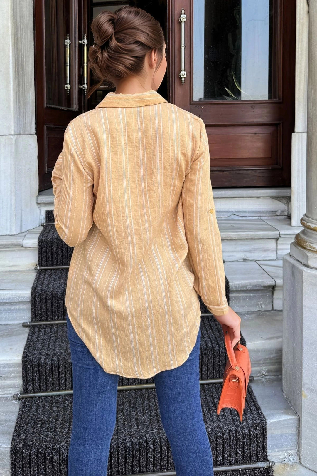Caramel Rose Dried Soft Single Pocket Shirt BCBSK-25700-3266 - Innsbruck