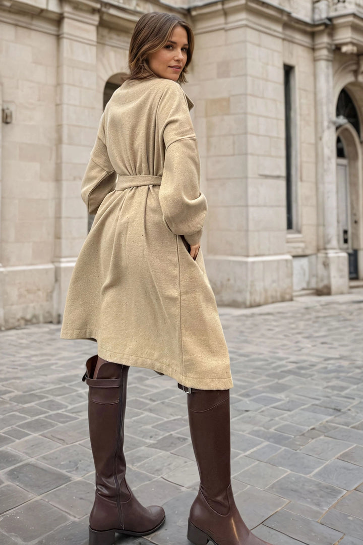 Caramel Cashmere Watermelon Sleeve Jacket with Belted Pockets BCBSK-25700-3311 - Rueil-Malmaison