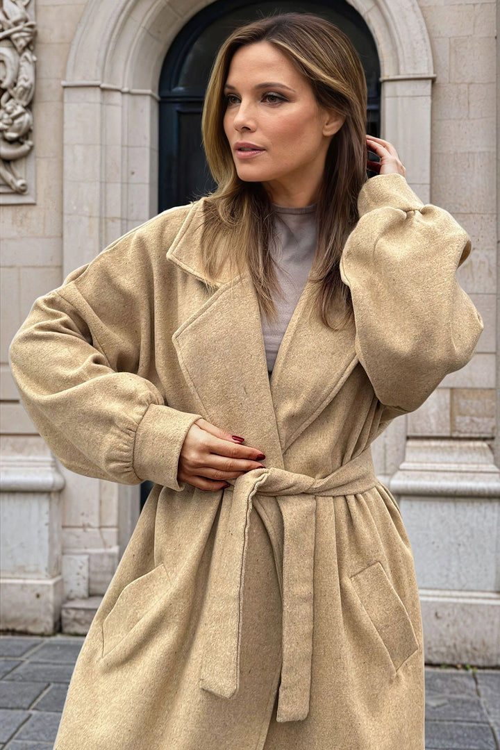 Caramel Cashmere Watermelon Sleeve Jacket with Belted Pockets BCBSK-25700-3311 - Rueil-Malmaison