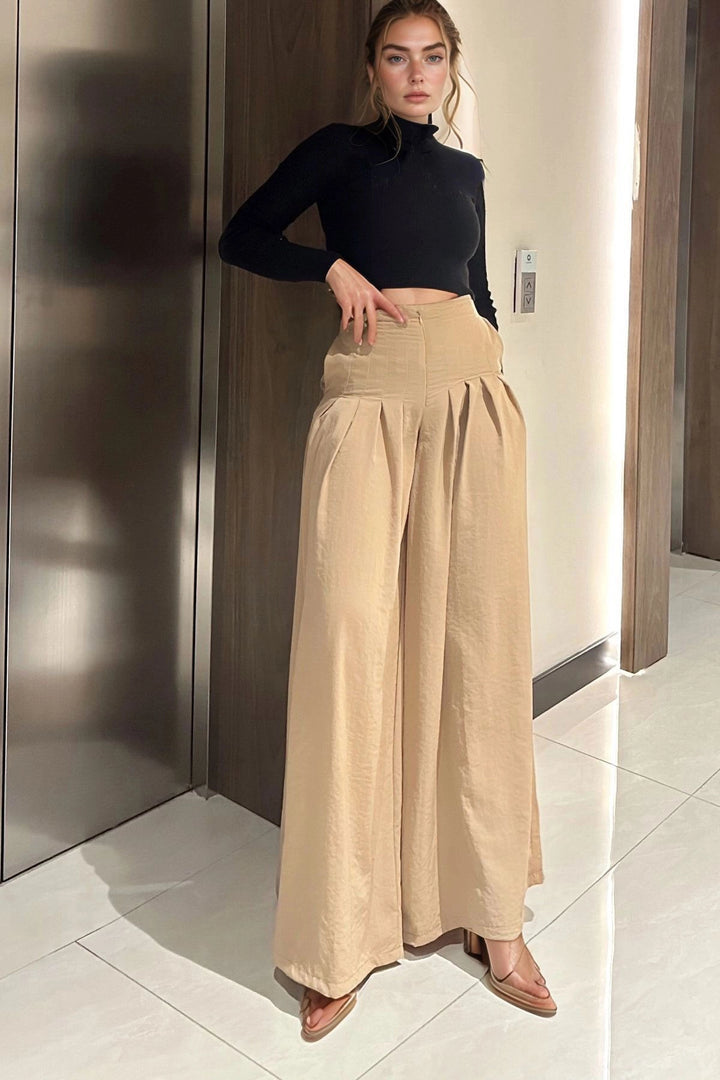 Caramel High Waisted Baggy Pants BCBSK-25700-3538 - Elmhurst