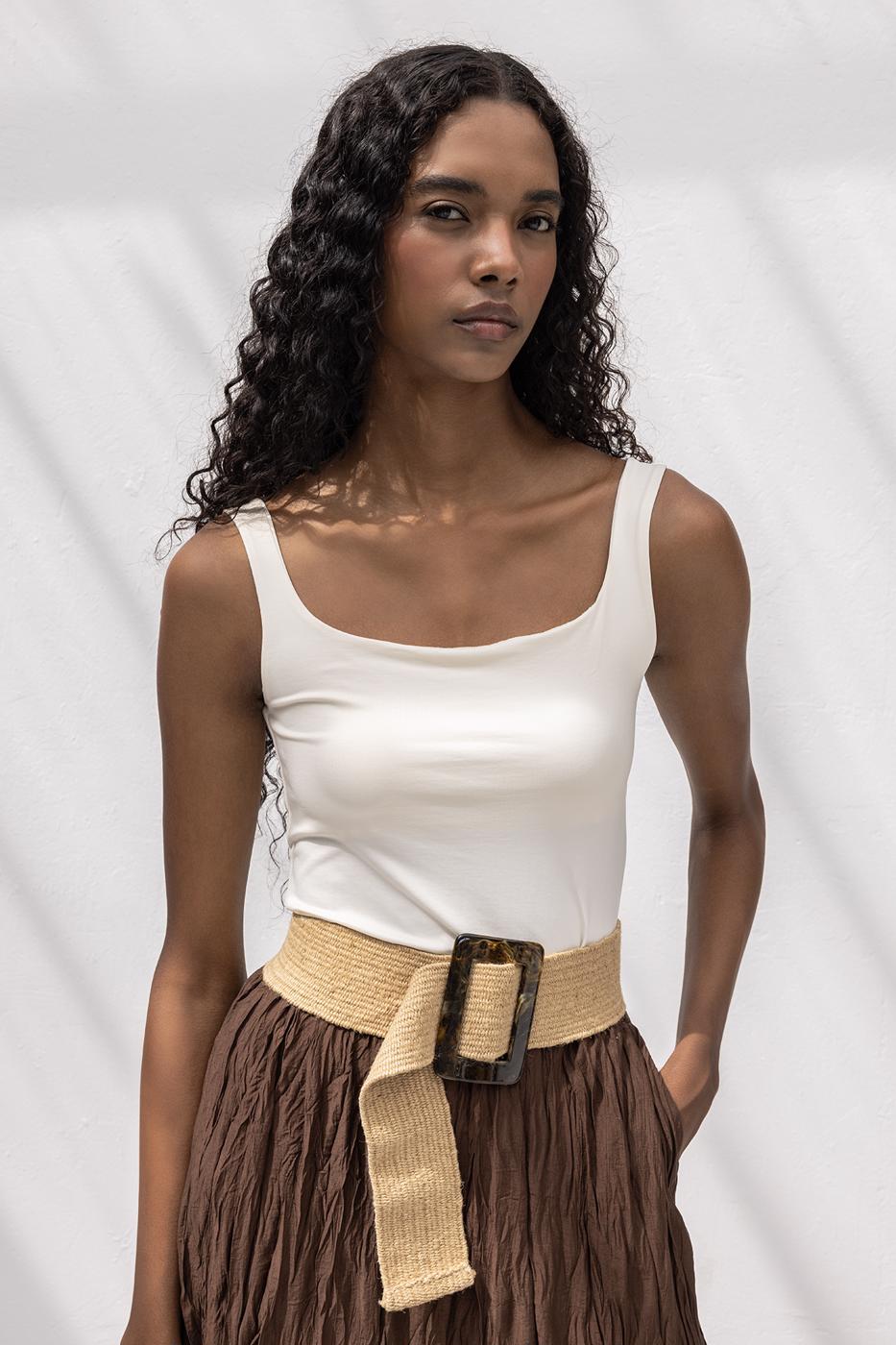 BSL Women Square Neck Tank Top - Alcamo