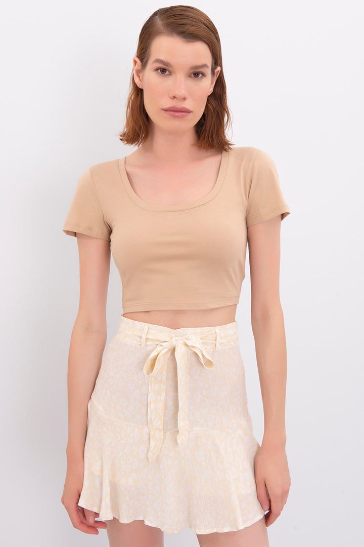 BSL Women Square Neck Crop Top - Medicine Hat