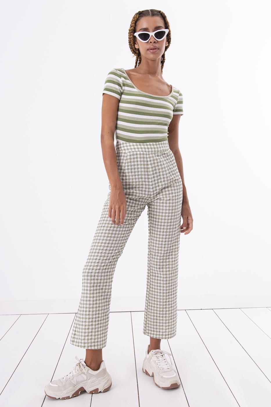 BSL Women Square Neck Stripped Tank Top - Andria