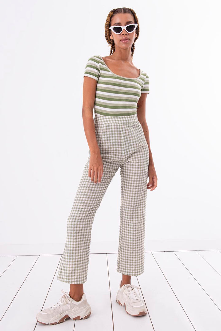 BSL Women Square Neck Stripped Tank Top - Andria