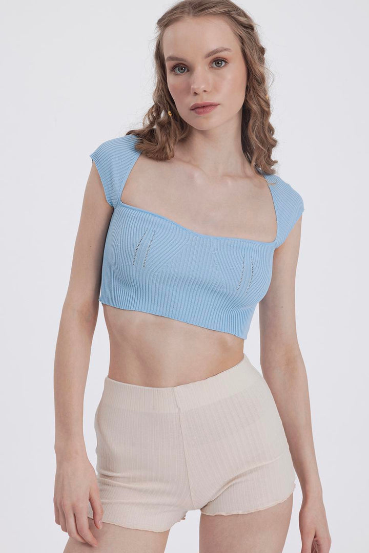 BSL Women Square Neck Knit Crop Top - Mazara del Vallo