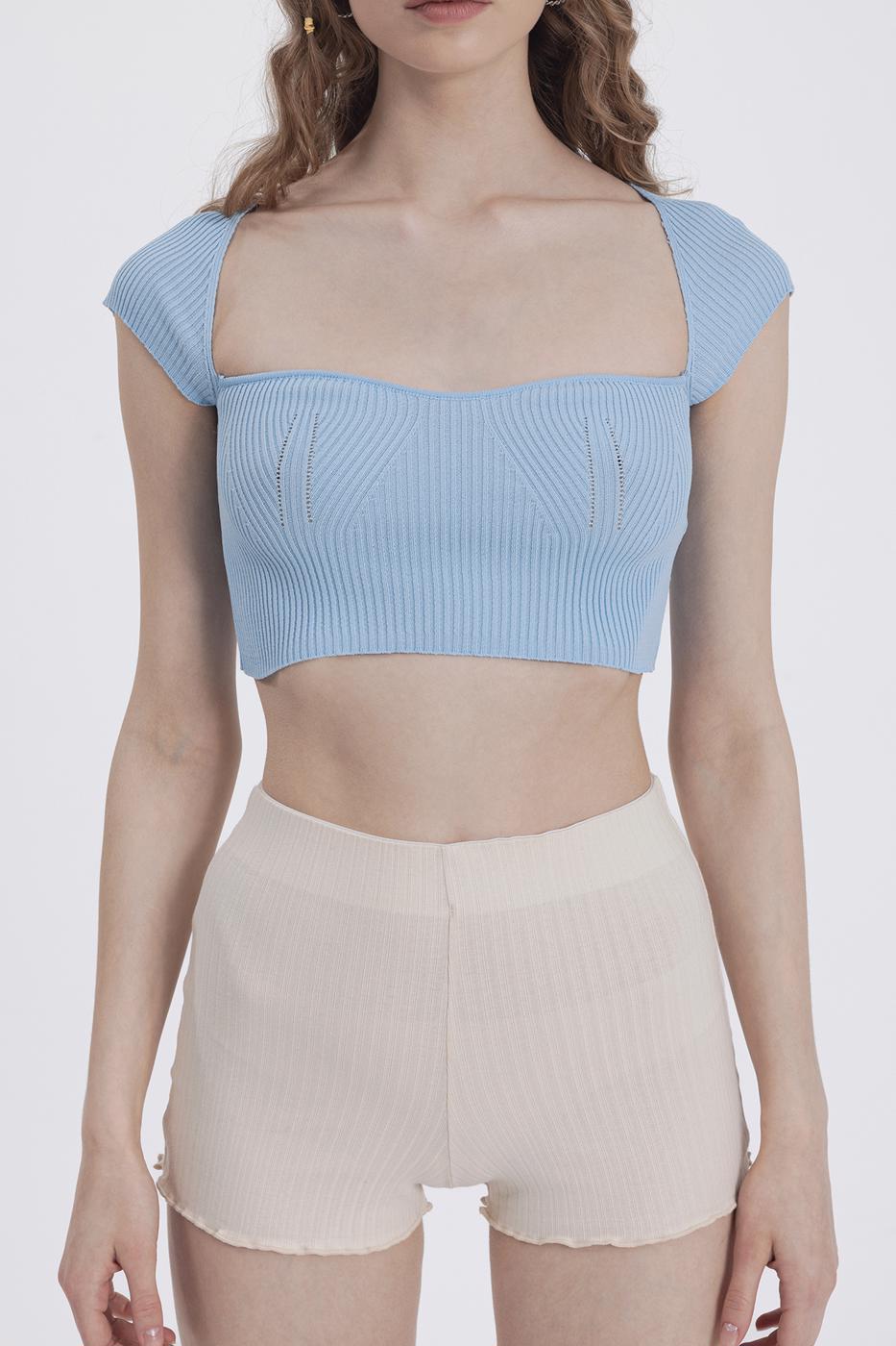 BSL Women Square Neck Knit Crop Top - Mazara del Vallo