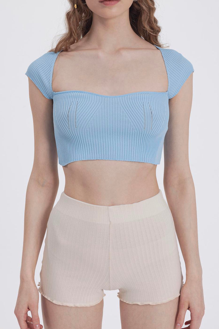 BSL Women Square Neck Knit Crop Top - Mazara del Vallo