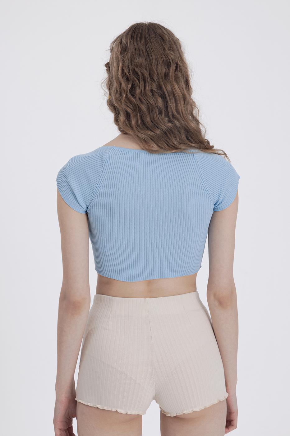 BSL Women Square Neck Knit Crop Top - Mazara del Vallo