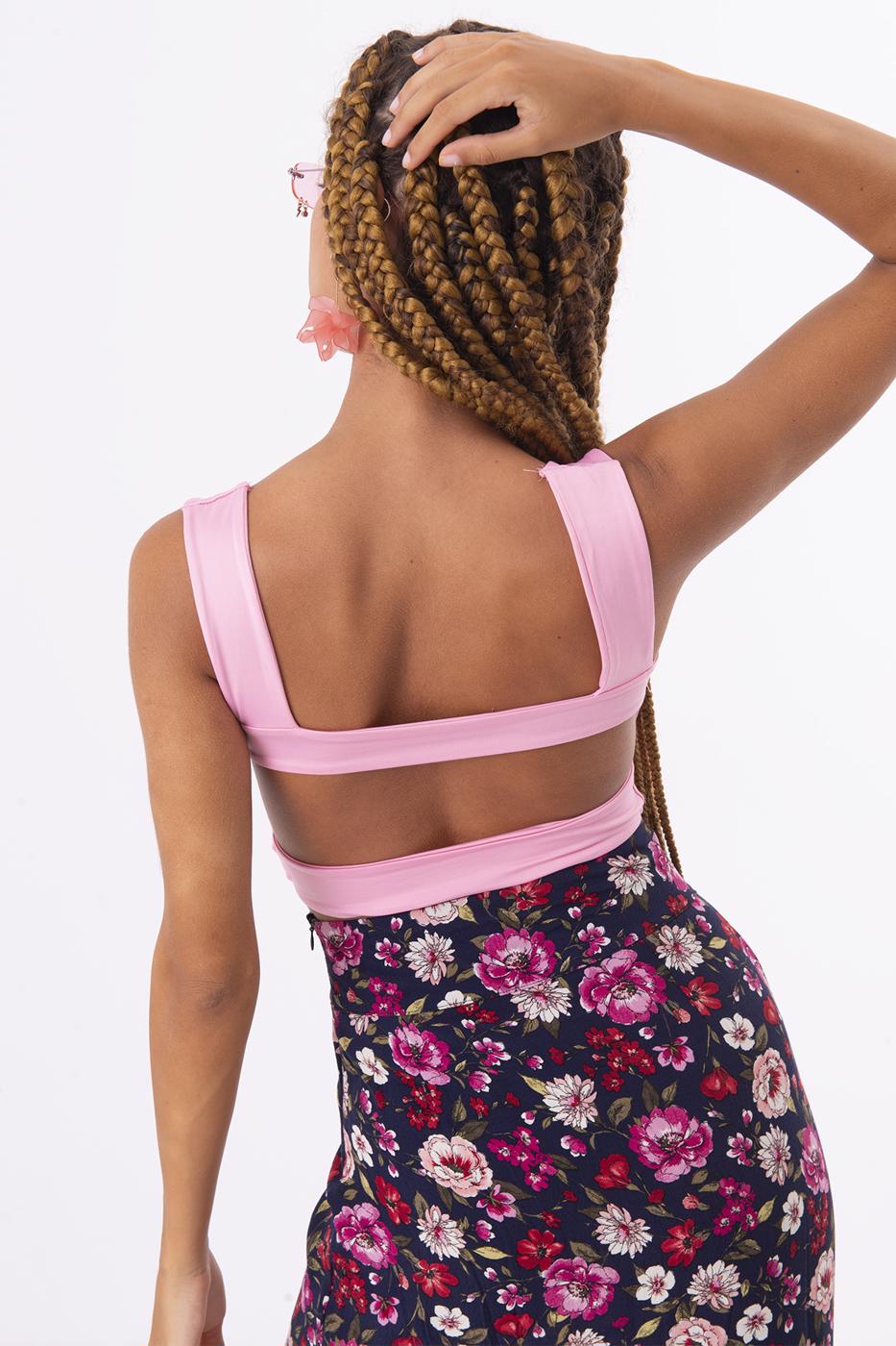 BSL Women Square Neck Open Back Crop Top - Eccles