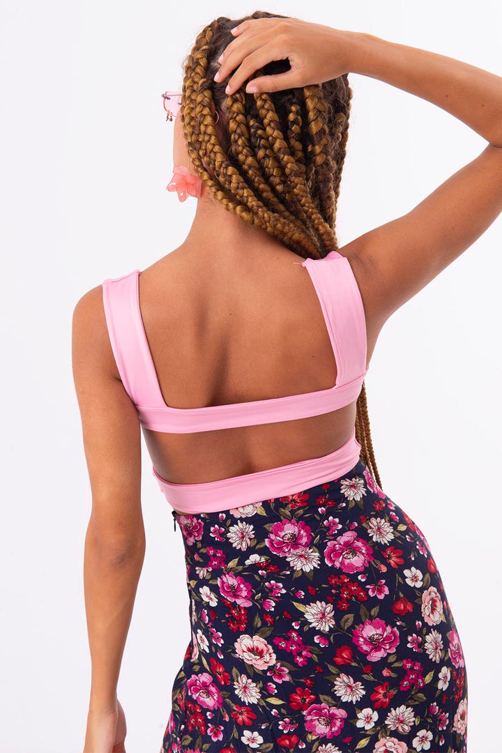 BSL Women Square Neck Open Back Crop Top - Eccles