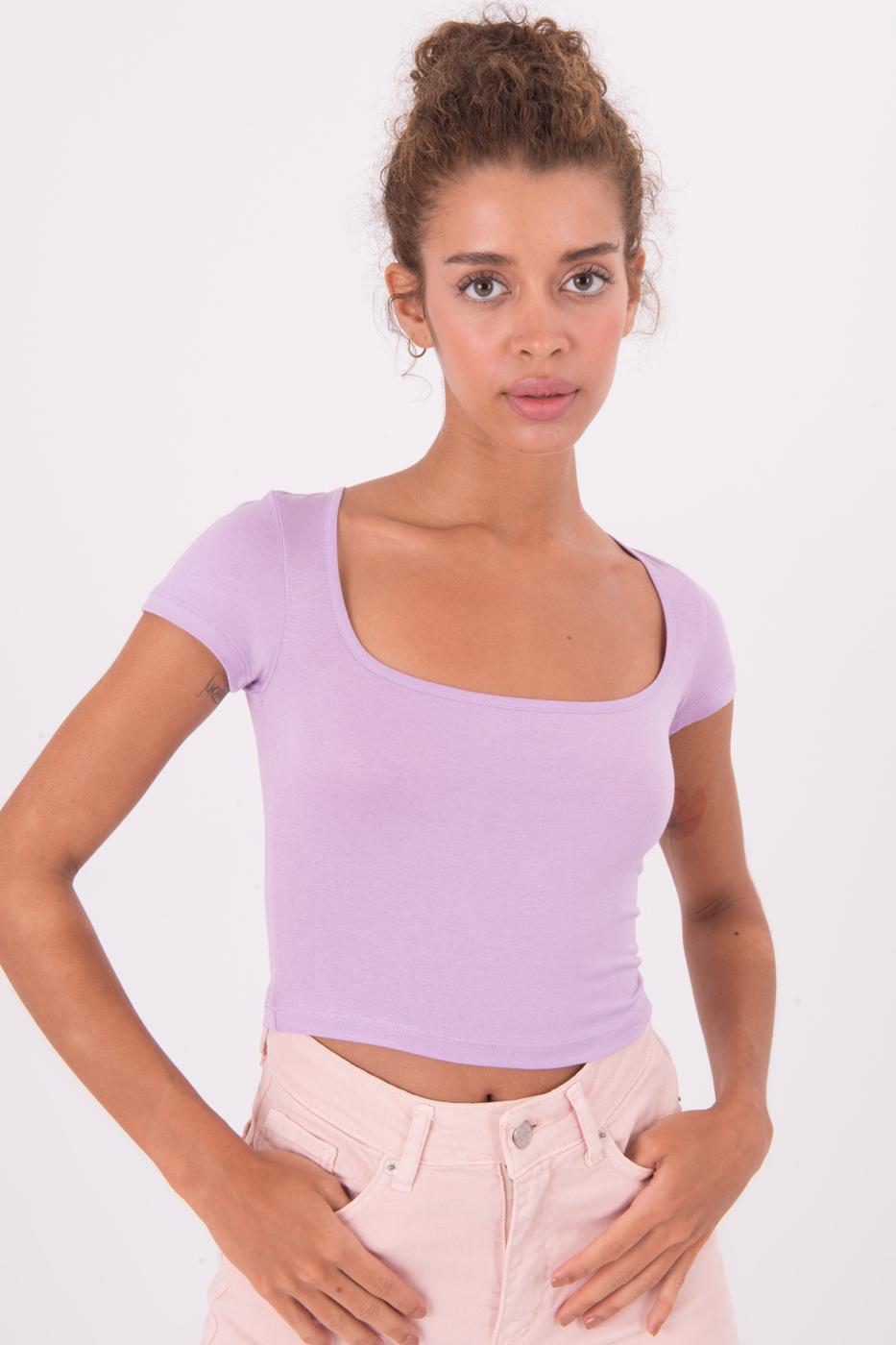 BSL Women Square Neck Short Sleeve Top - Encarnación de Díaz