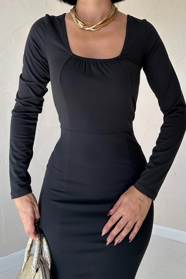 ELS Square Neck Classic Dress - Black - Spanish Fork