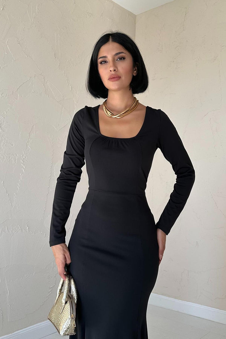 ELS Square Neck Classic Dress - Black - Spanish Fork