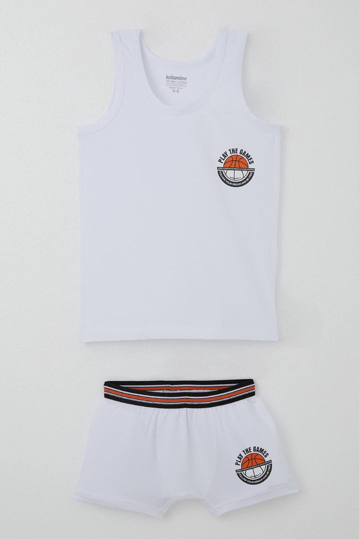 BRE Datagridviewtextboxcolumn { Name = Brand, Index = 5 } Boys' Tank Top Boxer Set with Motivational Theme, 12 Years, White - Rocklin