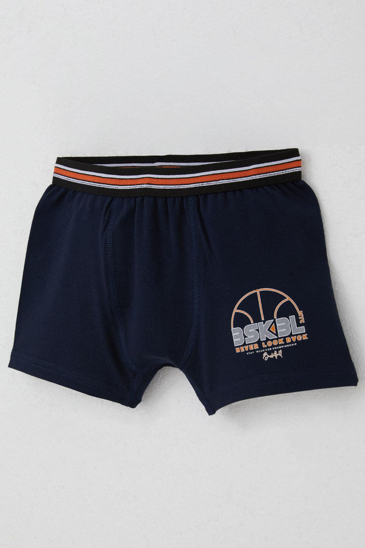 BRE Katamino Boy's Tank Top and Boxer Set Basketball Themed Printed 14 Years, Navy Blue - Bellevue