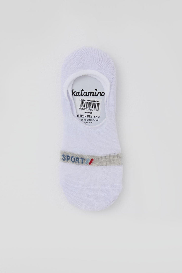 BRE Katamino Boy's Ballet Socks with Sports Print, 74 Years, White - Bedford