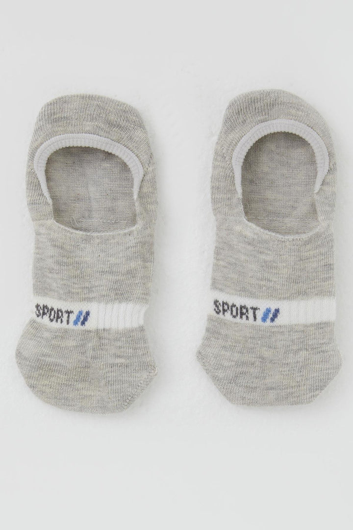 BRE Katamino Boy's Ballet Socks with Sports Print for 74 Years, Light Grey Melange - Maintal