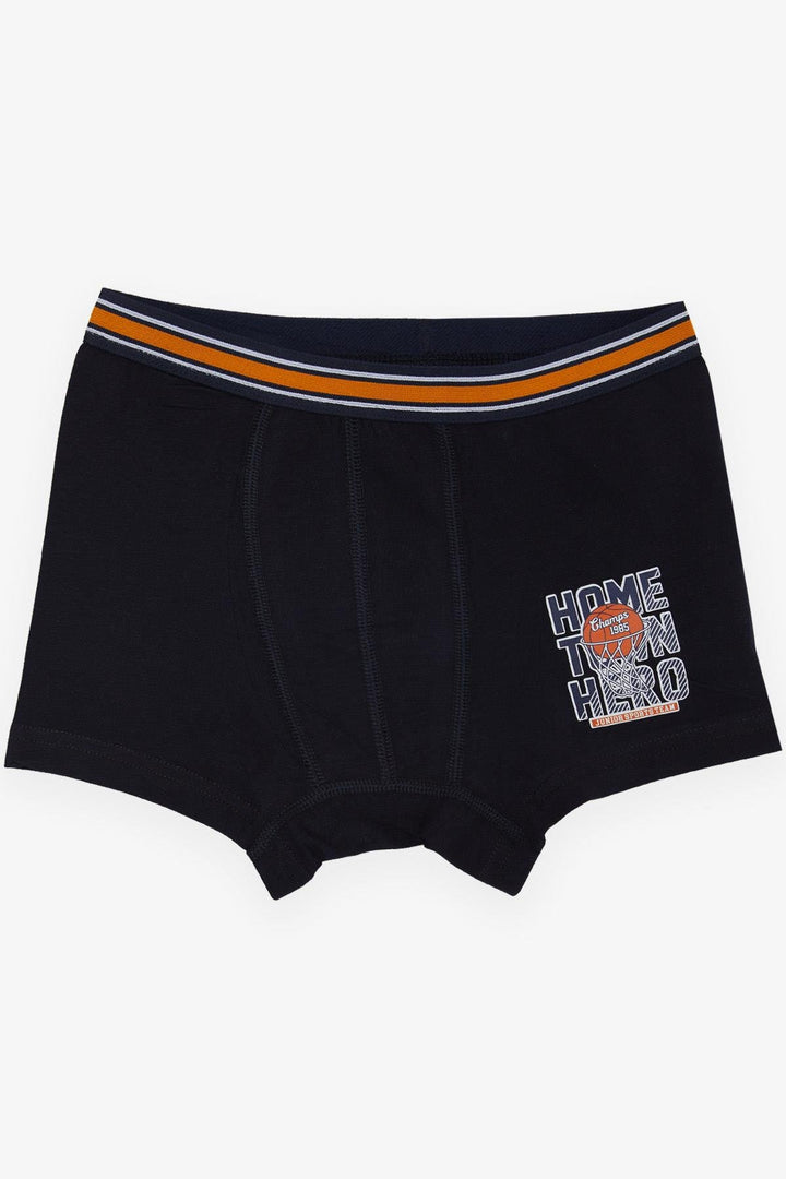 BRE Katamino Boys' Boxer Shorts Basketball Themed 5-8 Years, Navy Blue - Napier