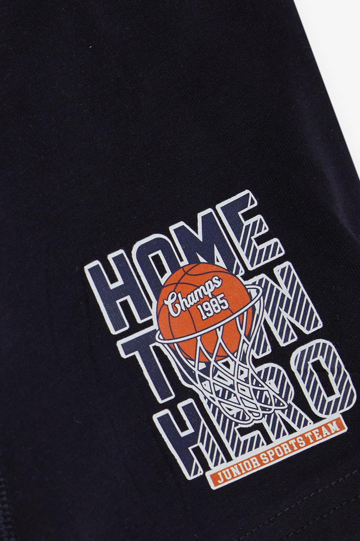 BRE Katamino Boys' Boxer Shorts Basketball Themed 5-8 Years, Navy Blue - Napier