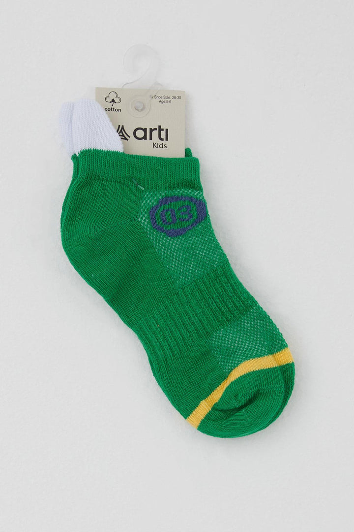 BRE Katamino Erkek Çocuk Patik Çorap Rakam Baskılı 54 Yaş, Yeşil - Upland