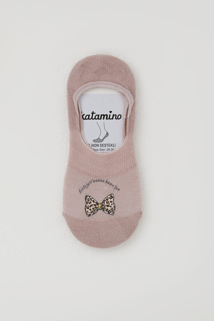 BRE Katamino Kız Çocuk Babet Çorap Fiyonk Baskılı 54 Yaş, Gülkurusu - Ontario