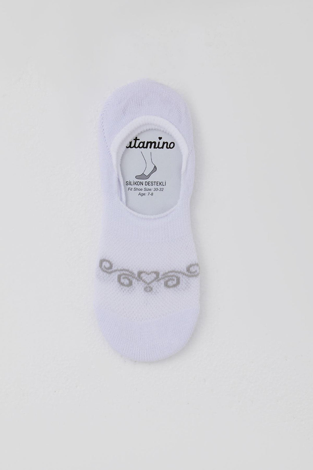 BRE Katamino Girl's Ballet Socks with Heart Print, 74 Years, White - Konstanz