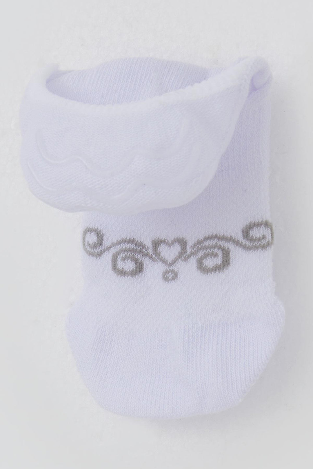 BRE Katamino Girl's Ballet Socks with Heart Print, 74 Years, White - Konstanz