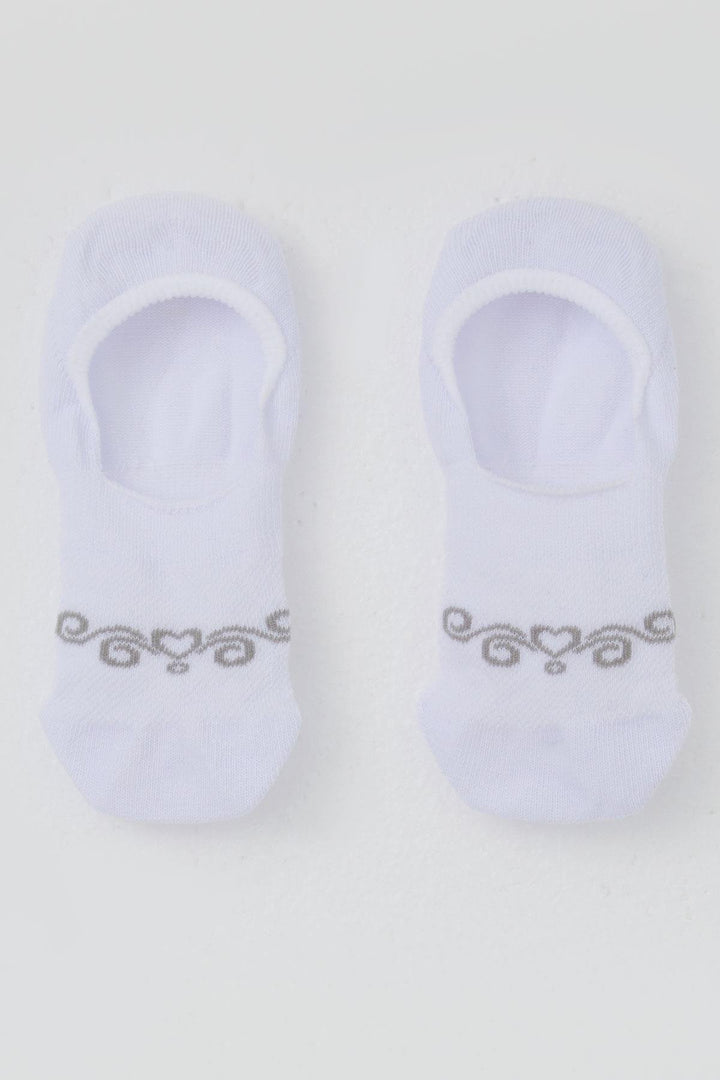 BRE Katamino Girl's Ballet Socks with Heart Print, 74 Years, White - Konstanz