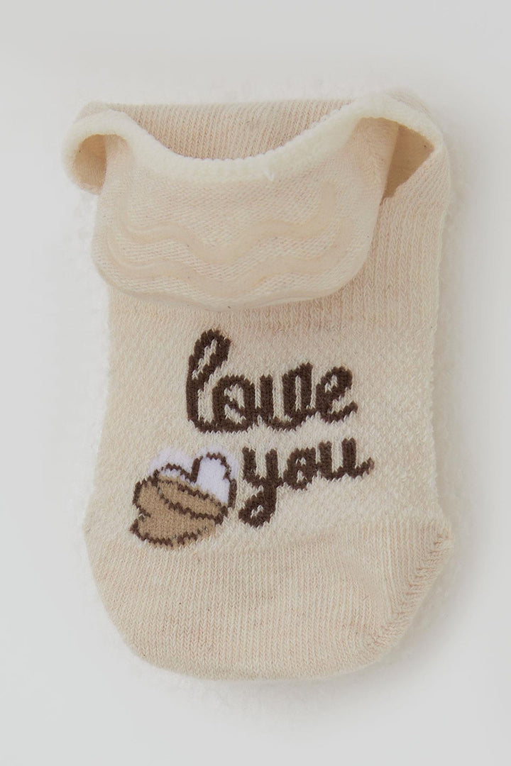 BRE Katamino Girl's Ballet Socks with Love Theme Heart Print, 54 Years, Cream - Eltham